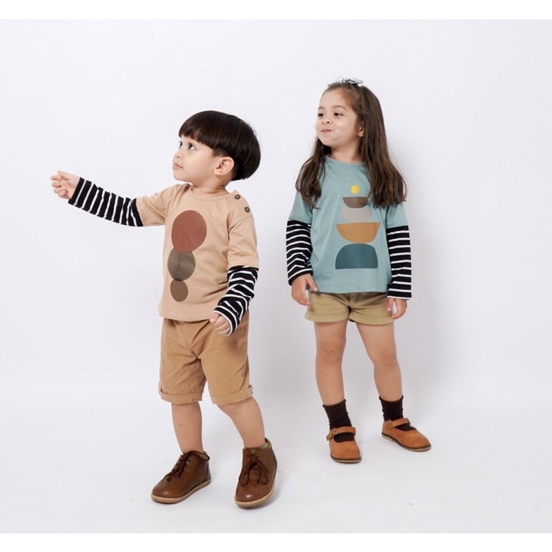 DOREMI Stripe Long Sleeve Shirt / Kaos Lengan Panjang Anak 1-5thn