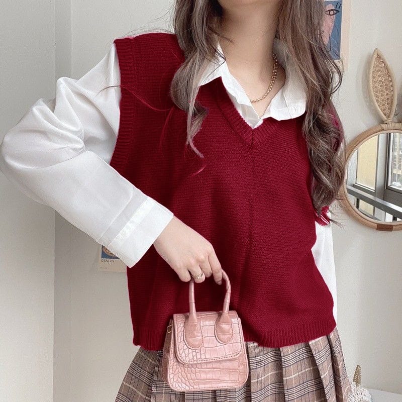 VS - Bronze Knit Vest / Baju Rompi / Baju Rompi Wanita / Baju Rajut Wanita