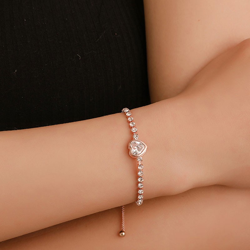 Gelang Serut Korea fashion berlian imitasi lingkaran tangan rantai bracelet gelang serut Dapat disesuaikan Aksesoris Wanita - SD-1