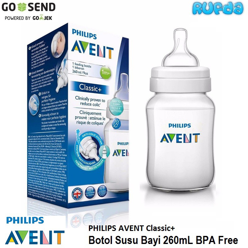 Avent Classic+ Plus 260 ml  Botol Susu Bayi Baby Bottle 9oz 260ml