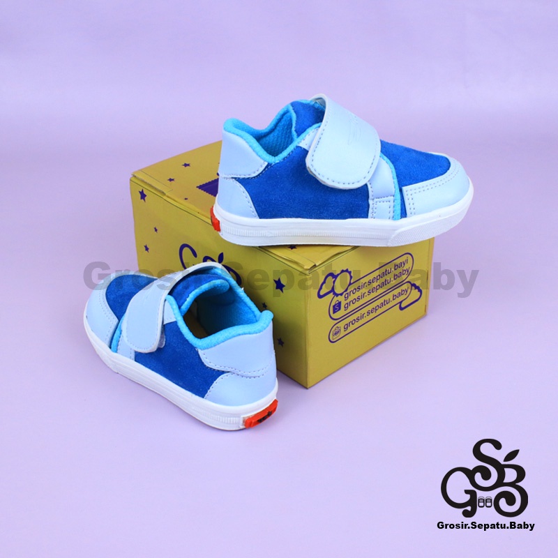 sepatu anak sneakers sepatu anak laki laki sepatu anak perempuan model casual suede kids Biru polos ringan  fleksibel &amp; Anti Slip