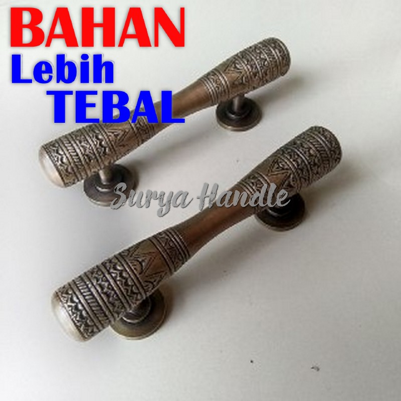 Handle Pintu Rumah 19Cm Godo Ukir Kecil Tarikan Gagang Pintu Kuningan