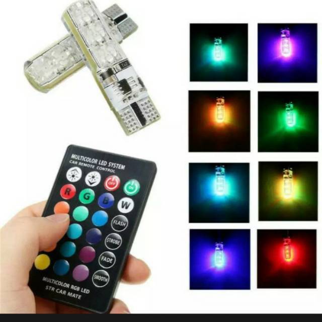 SEPASANG LED REMOT, SAVE WARNA LAMPU SENJA RGB REMOT , LAMPU LED SEIN MOTOR, LAMPU LED KOTA MOBIL RE