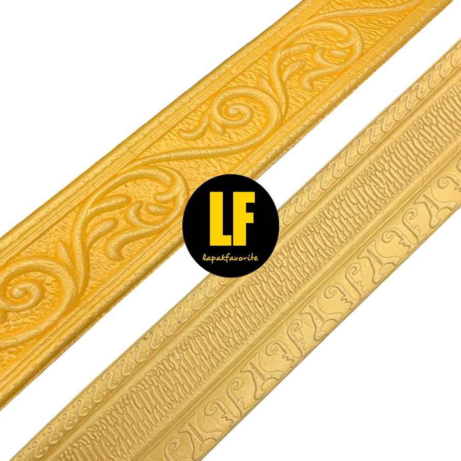 AA Wallpaper List Gold Foam 3D Wallborder Foam 3D Stiker Dinding