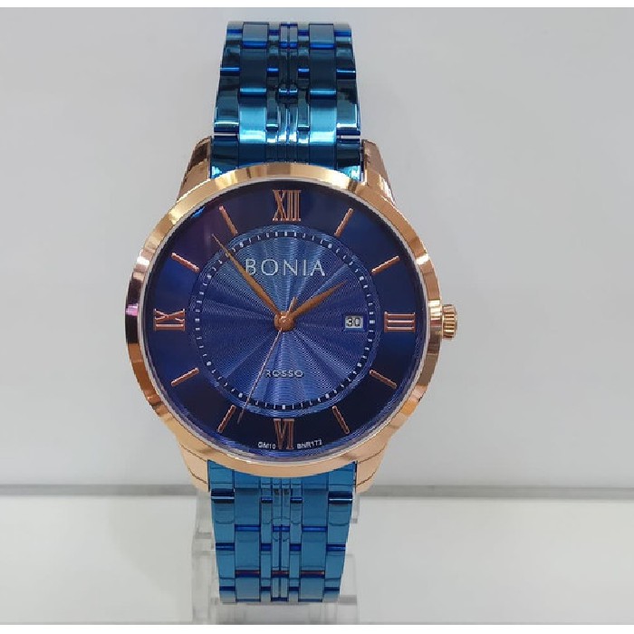 Jam Tangan Pria Bonia BNR172-1583 Rosso Blue Rosegold Stainless Steel