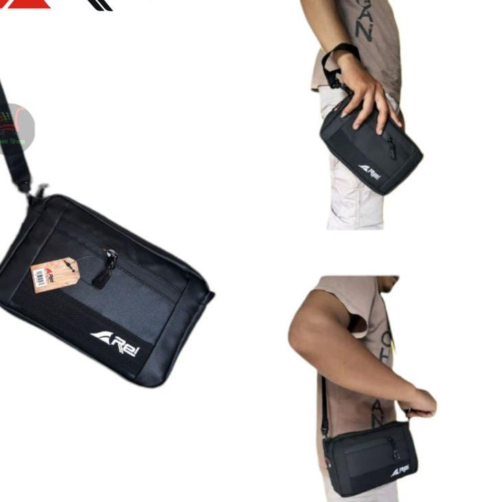 (TERPERCAYA) Clutch Pria Hand Bag Pria Wanita AREI Anti Air Pouch Tas Tangan Tas Selempang Pria Rei 