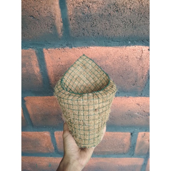 (D.17cm) Pot serabut kelapa keong kerucut tempel dinding sabut anggrek unik lucu murah sedang
