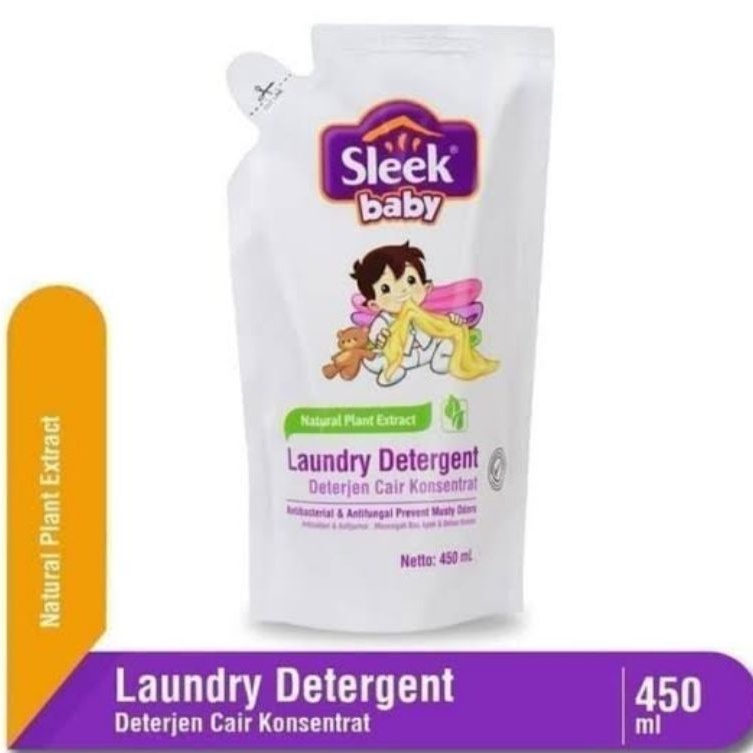 Sleek Baby Laundry Detergent 900ml - Sleek Sabun Cuci Baju Pakaian Bayi - Slek Sabun Cair Kain