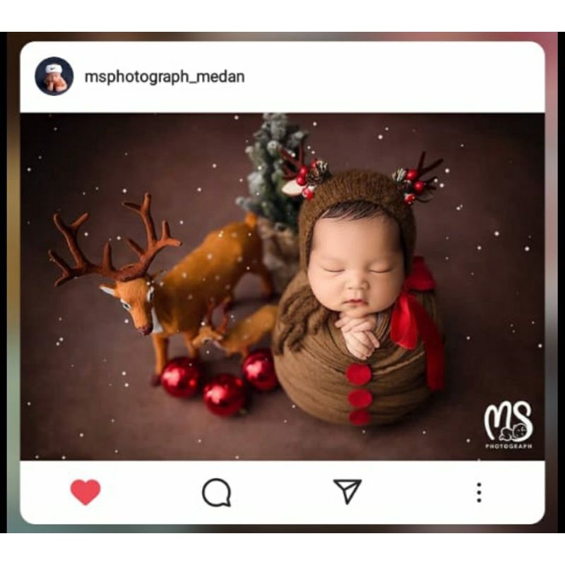 Topi Kupluk Rajut Wol bonnet natal Baby properti foto bayi newborn