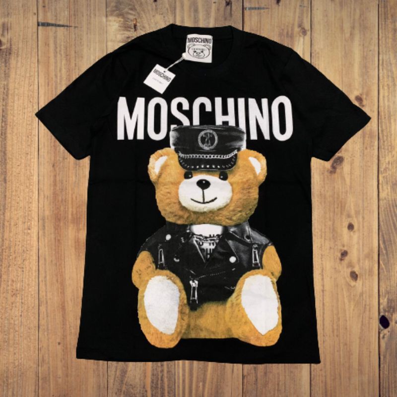 Kaos Tshirt Moschino OFFICER Hitam Premium Hight Quality