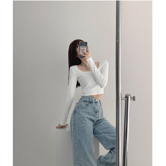 ✅COD JEANS NEW DESIGN HIGHWAIST IMPORT CELANA PANTS WANITA CEWEK CULLOTE BAGGY DENIM