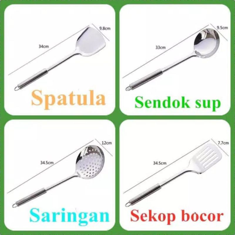 Set Peralatan Dapur , Spatula Stainless.