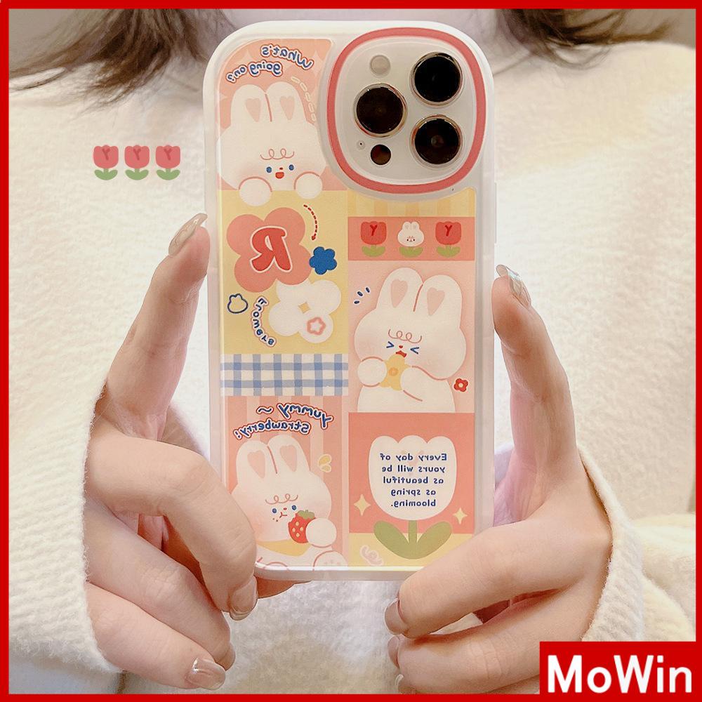 iPhone Case Silicone Soft Case Clear Case TPU Airbag Shockproof Full Coverage Protection Camera Pink Rabbit Cute For iPhone 13 Pro Max iPhone 12 Pro Max iPhone 11 iPhone 7 Plus