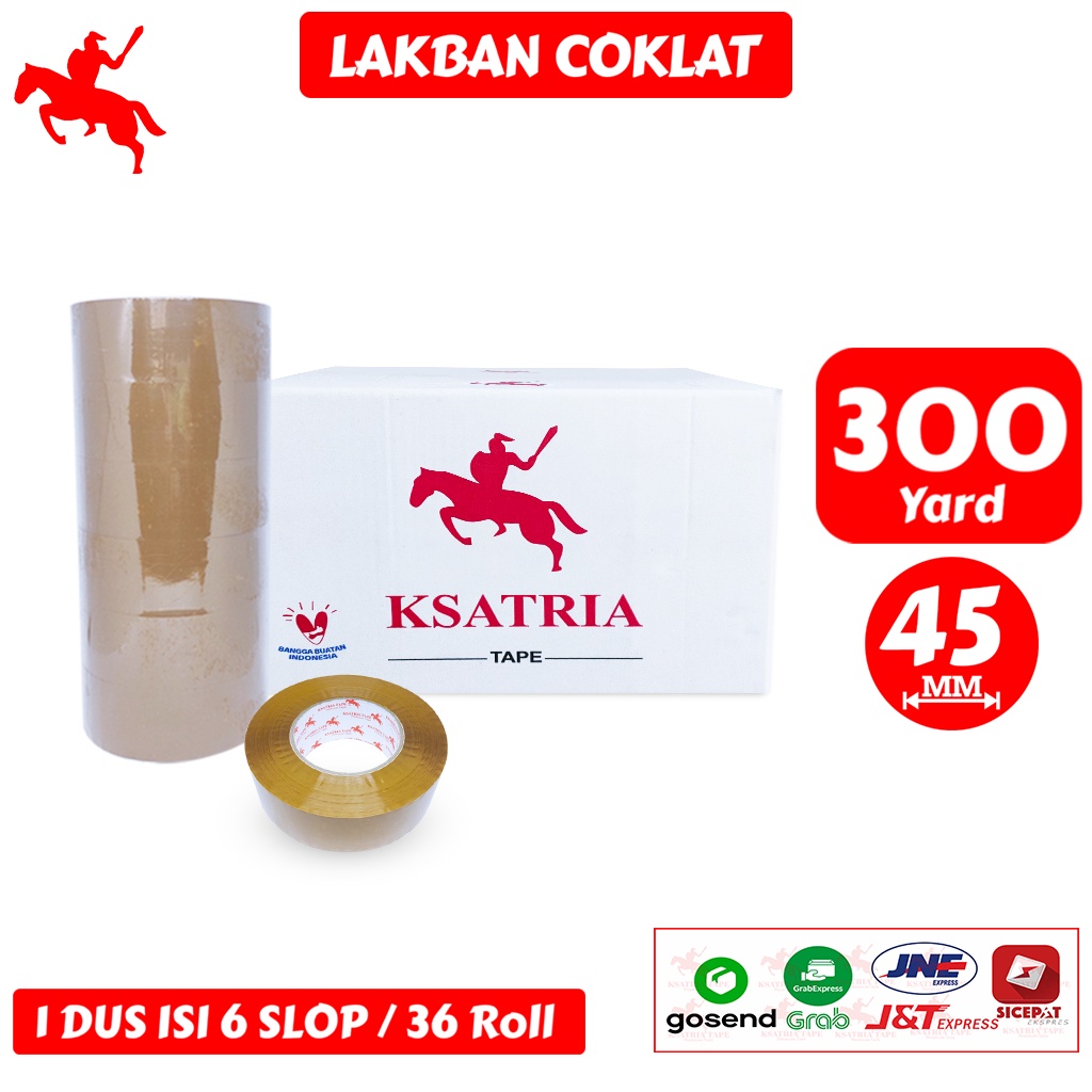 

Lakban OPP Tape / Lakban Coklat KSATRIA Tape 300 Yard (1 Dus)