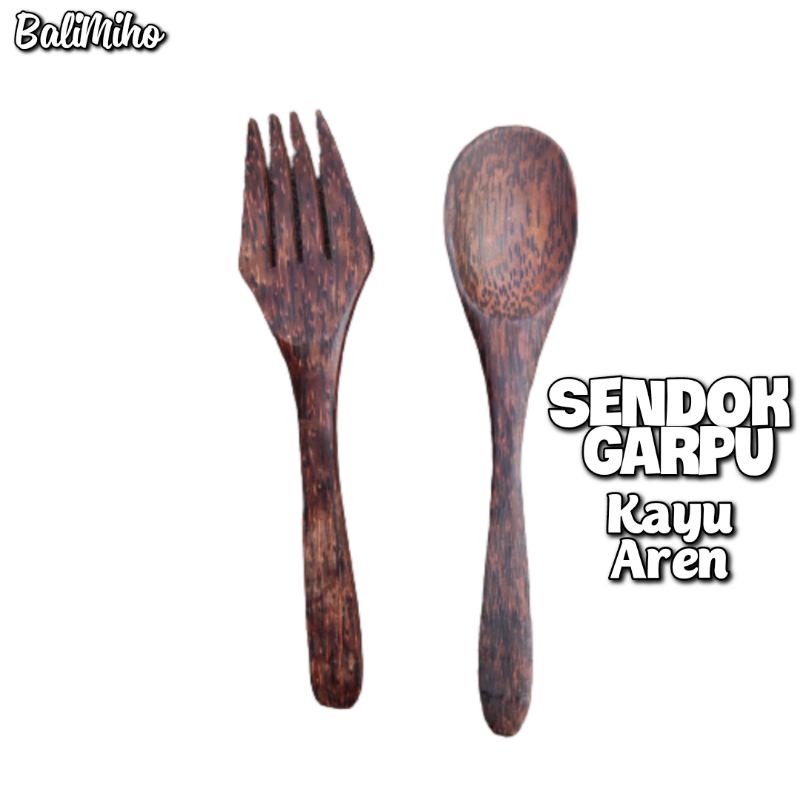Sendok Garpu Kayu Aren Sendok Kayu Garpu Kayu Sendok Garpu Set