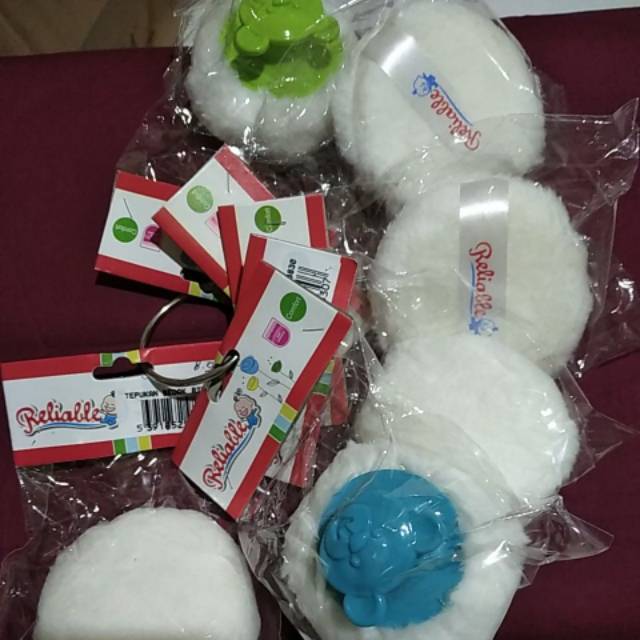 reliablle Puff bedak bayi sponge bedak tepukan bedak handle pipih