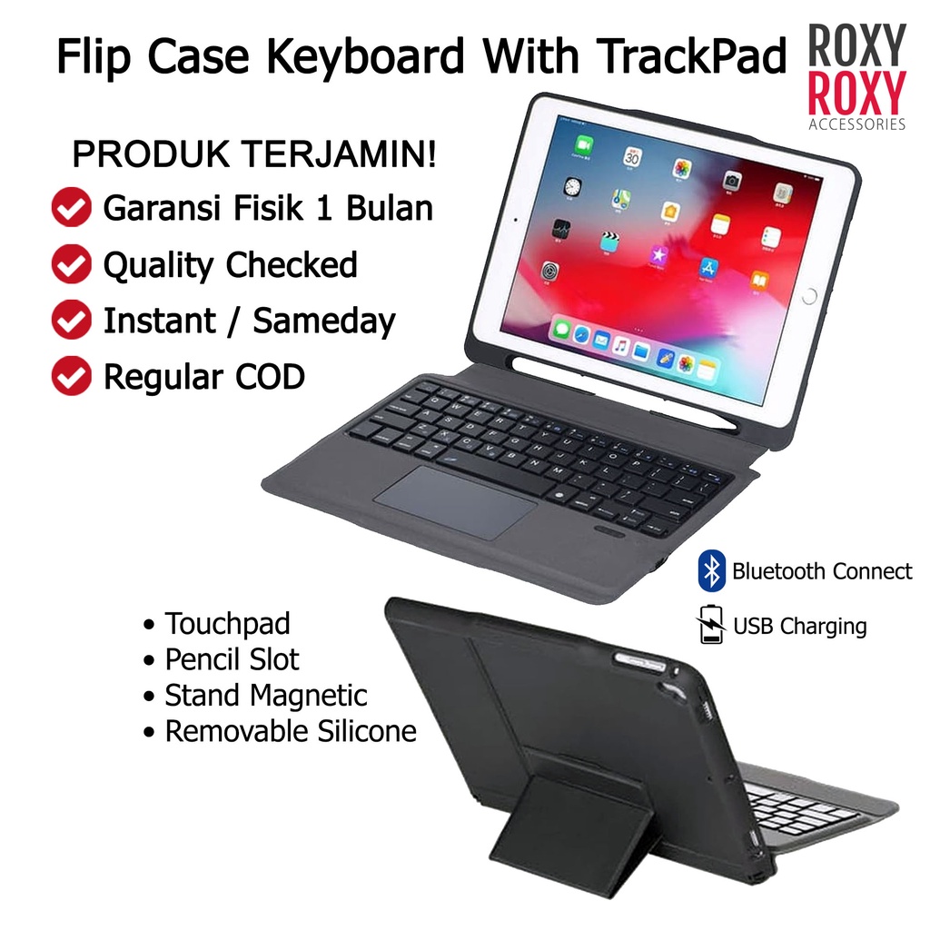 Ipad Pro 12.9 2020 2021 iPad Pro 9.7 Air 1 2 Smart Keyboard Case with Bluetooth Plus Touchpad