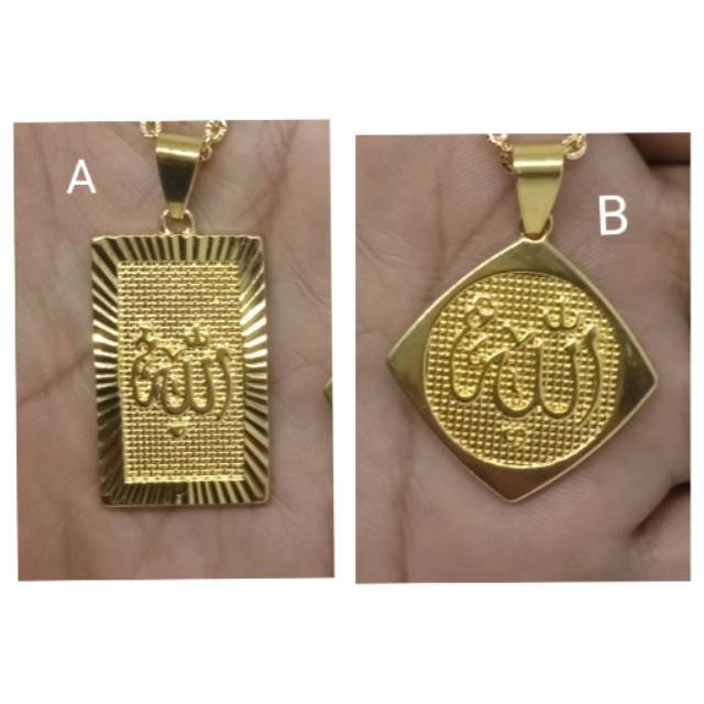 C014 liontin kalung xuping lapis emas dgn lafadz Allah