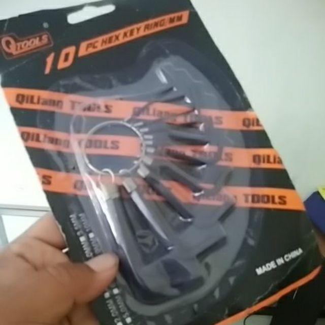 Isi 10 Set Kunci L Small Murah 10in 1 Hey Key Ring 1,5 2 2,5 3 4 5,5 6 8 9 10 Mm Alat Bengkel