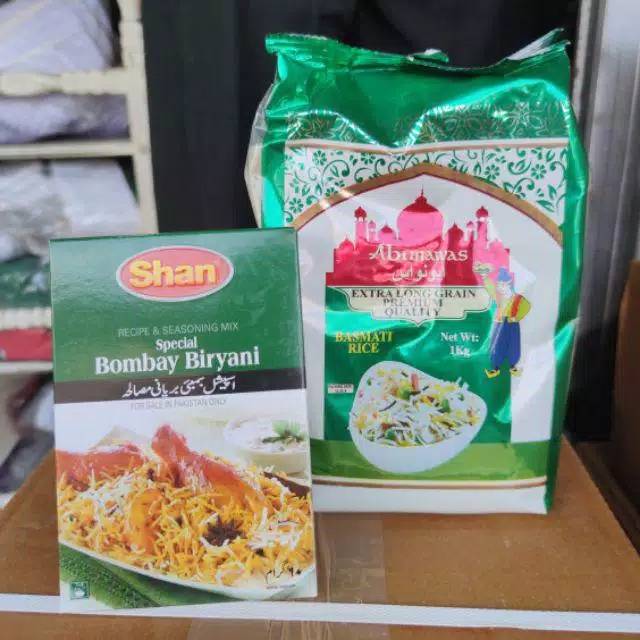 

PAKET BUMBU NASI BRIYANI KEBULI SHAN DAN BERAS ABUNAWAS 1 KG (Nasi biryani Kabsah Mandhi dll)