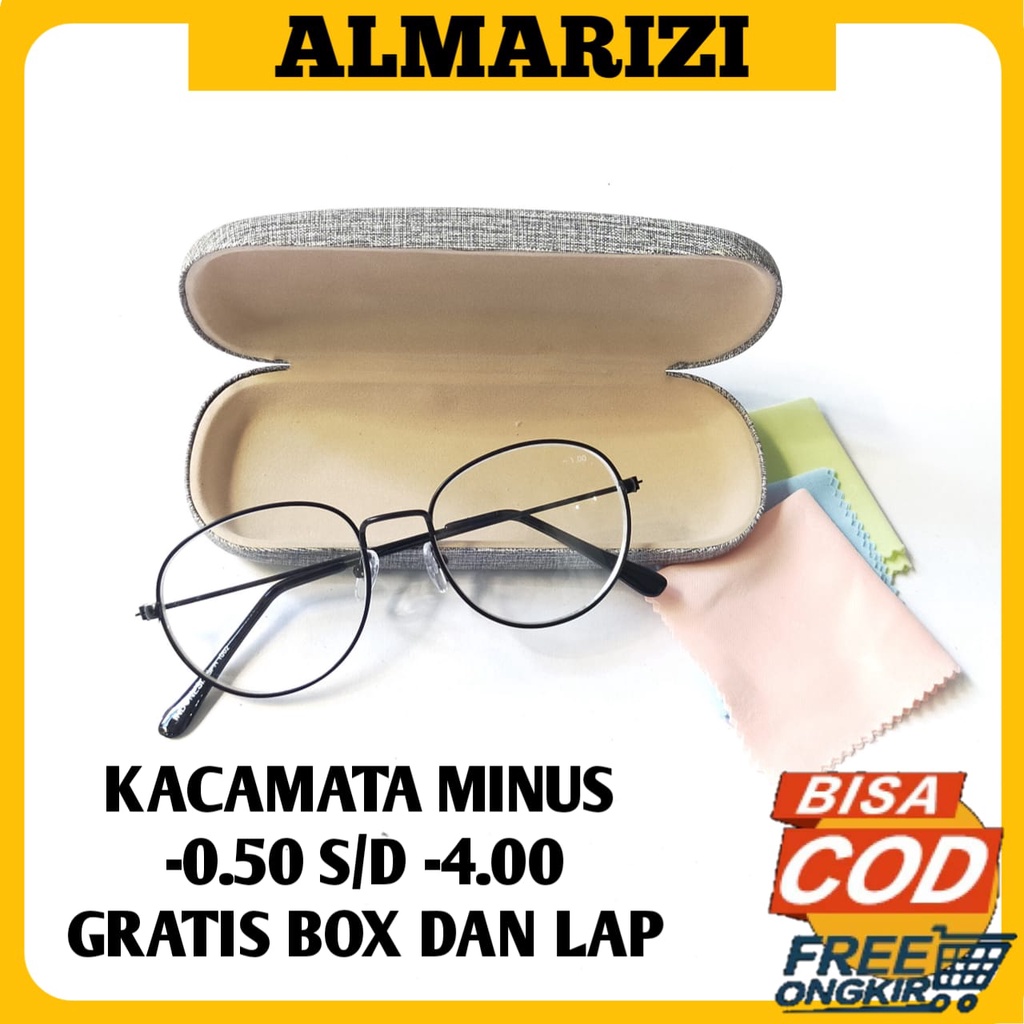 KACAMATA MINUS / KACAMATA RABUN JAUH -0.50 S/D -4.00 FREE BOX DAN LAP