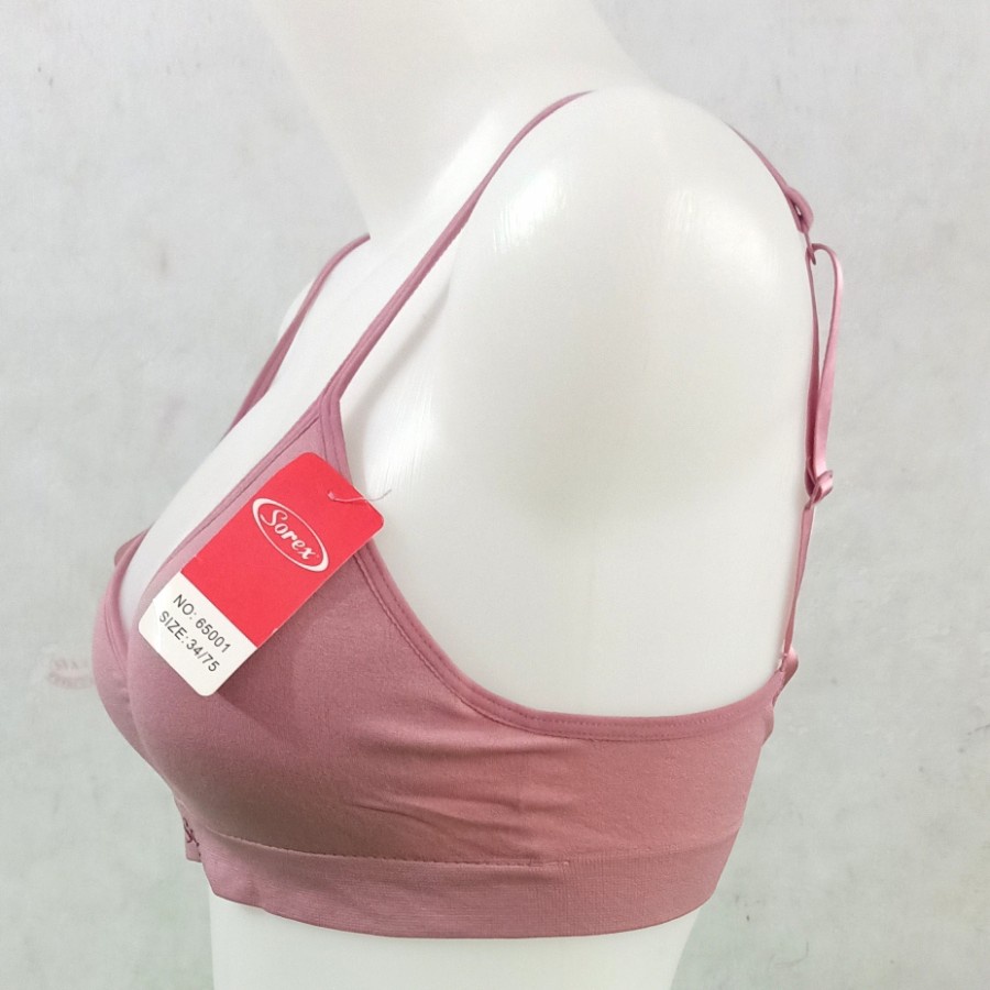 1 Pc Bra BH SOREX Sport Bra 65001 - Casual Comfort - CUP SEDANG setara A/B - Busa Sedang - Tanpa Kawat