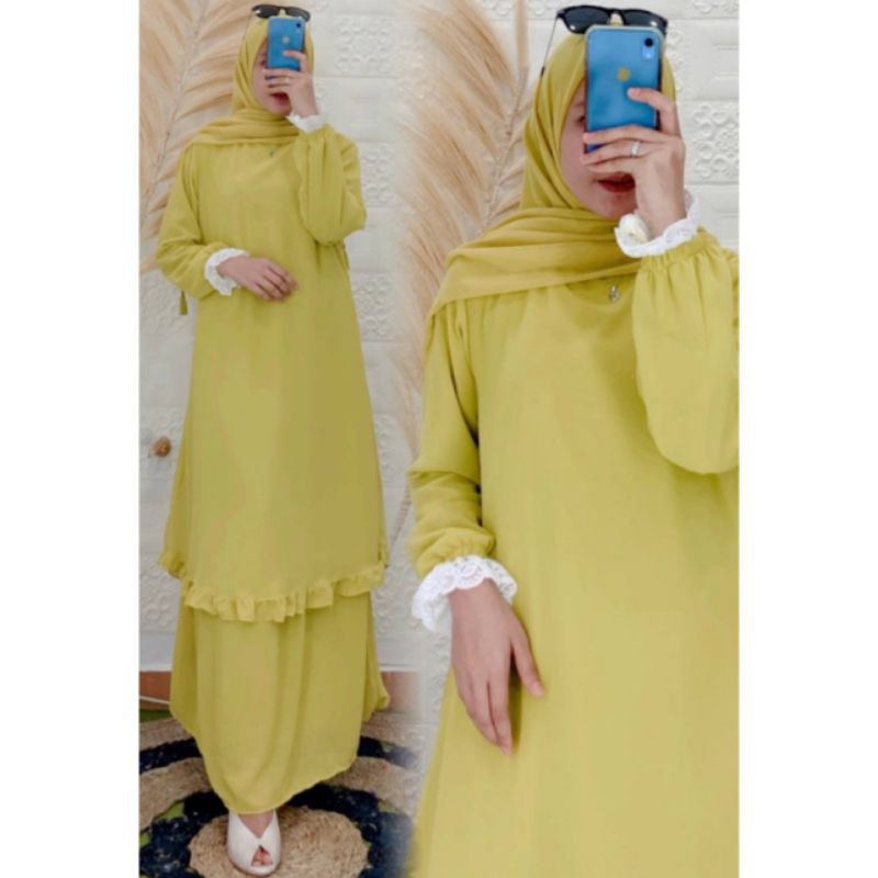 Gamis Malaysia renda bawah