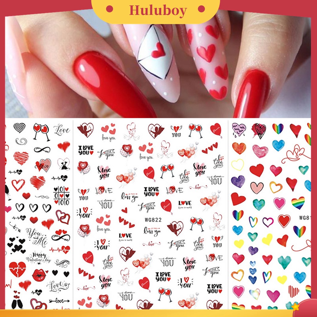 Huluboy Huluboy♡ Stiker Nail Art Efek 3D Ultra Tipis Untuk Wanita