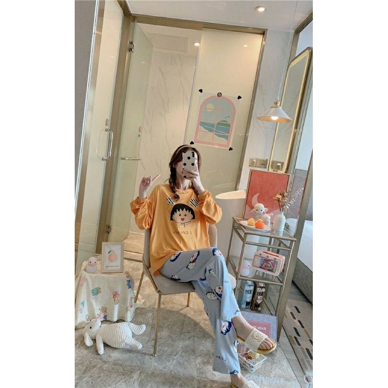 Piyama 649 Import Baju Tidur PP Chibi Maruko Chan Anak Perempuan Remaja Wanita