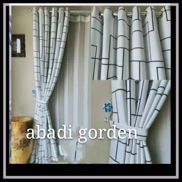 Gorden blackout hebel/kotak 12 lubang smokring silver 6 gelmbung L 140×200 T