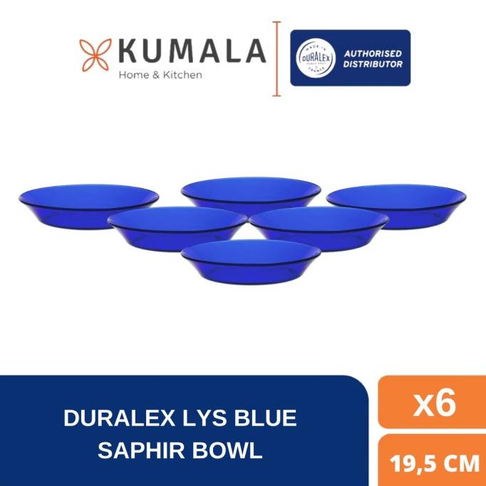 Duralex Piring Saphir Soup Plate 19.5cm ( tempered glass ) - Set of 6