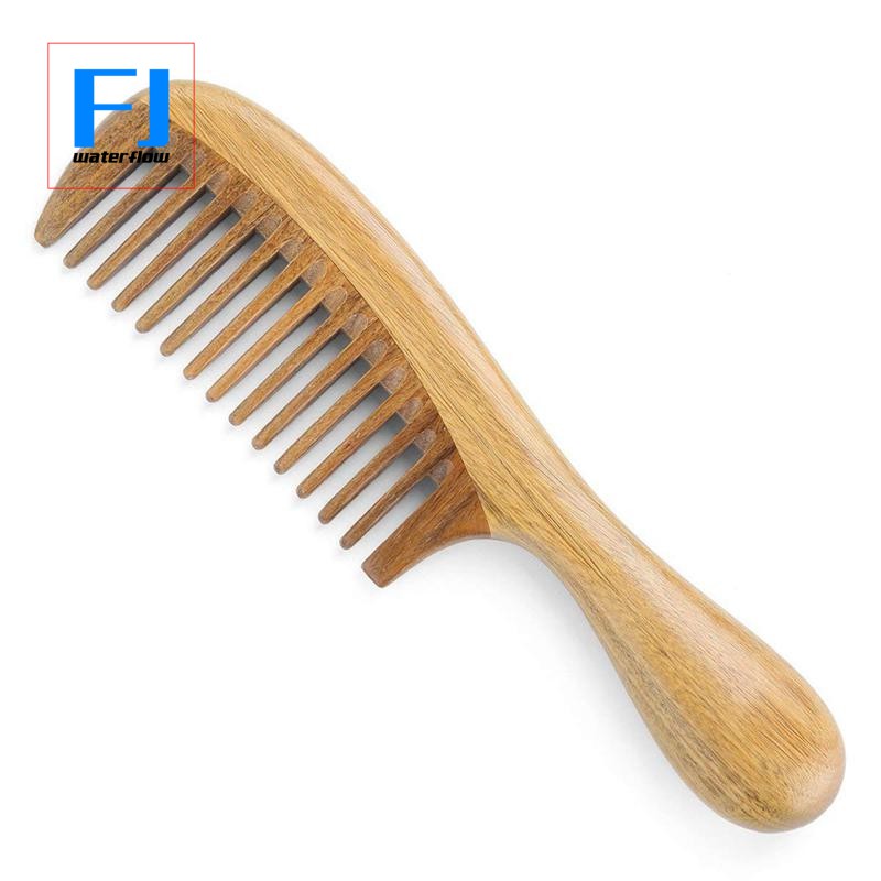 Handmade Natural Green Sandalwood Hair Combs Anti Static