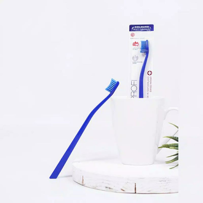 SWISSDENT Colours ( BLUE BLUE ) Toothbrush - Sikat Gigi