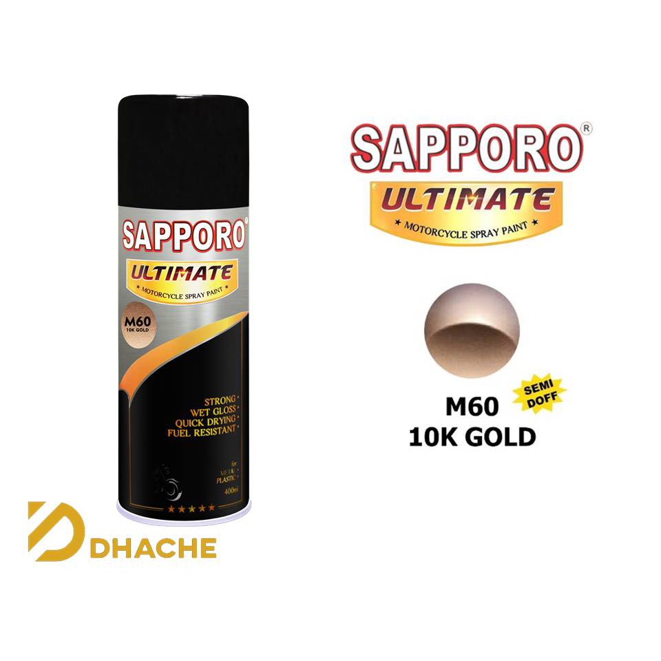 Cat Semprot Sapporo Ultimate M60 10K Gold / Sapporo Spray / Pilok / Pylox/Sapporo Emas
