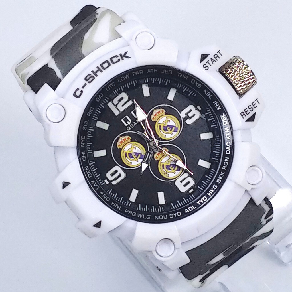 [MANTUL TUL TUL] JAM TANGAN REAL MADRID STRAP PUTIH ARMY