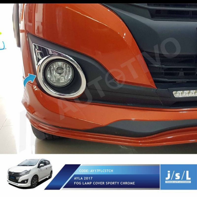 Cover foglamp Ayla 2017 sporty chrome jsl