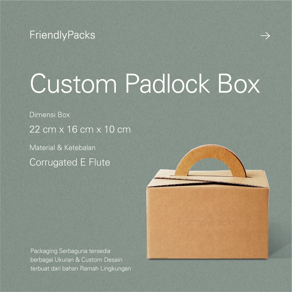 

Custom Padlock Box Packaging Corrugated / Kotak Handle / Dus Jinjing