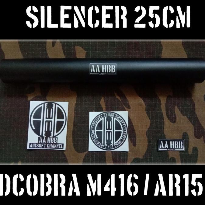 best seller] silencer / peredam / suppressor dcobra m416 / ar15 25cm