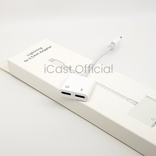 Converter Lightning 2 in 1 Converter by iCast Official Lightning 2 in 1 AUX 3.5MM [ No Delay ] Tanpa Bluetooth