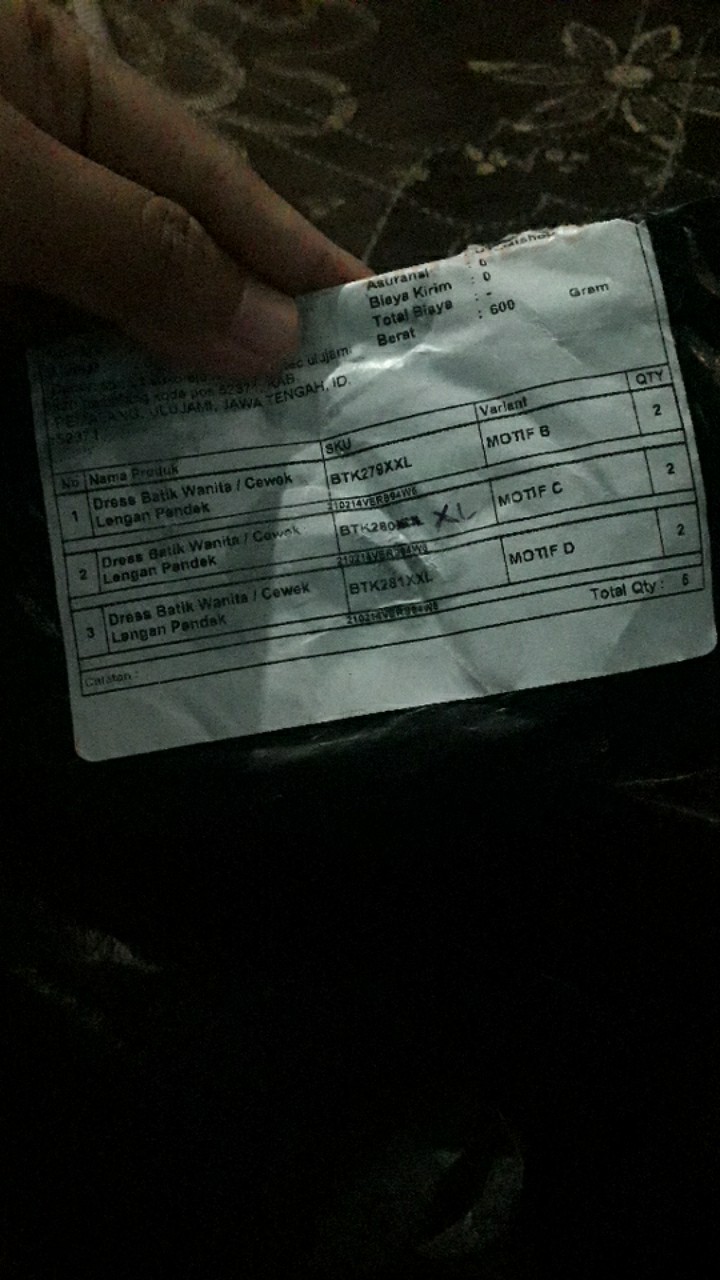 Cod - Dt Collection Dress Batik Wanita / Cewek Lengan Pendek