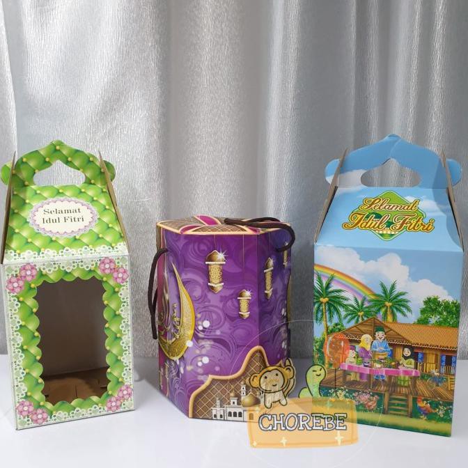 

Kotak Dus Box Packaging Hampers Toples Kue Kering Idul Fitri Lebaran - Biru
