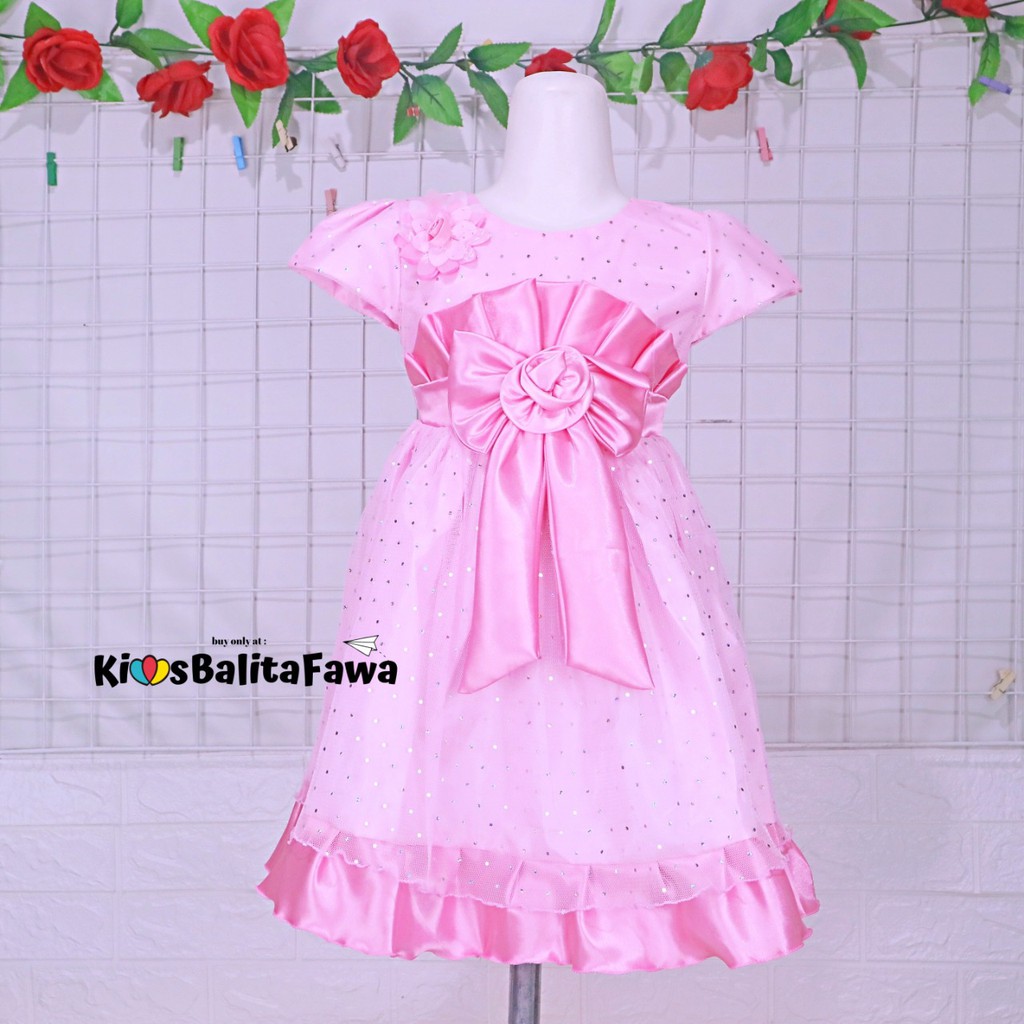 Gaun Princess uk 8-9 Tahun /  EXPORT Quality Premium Baju Anak Perempuan Dress Polos Natal Branded