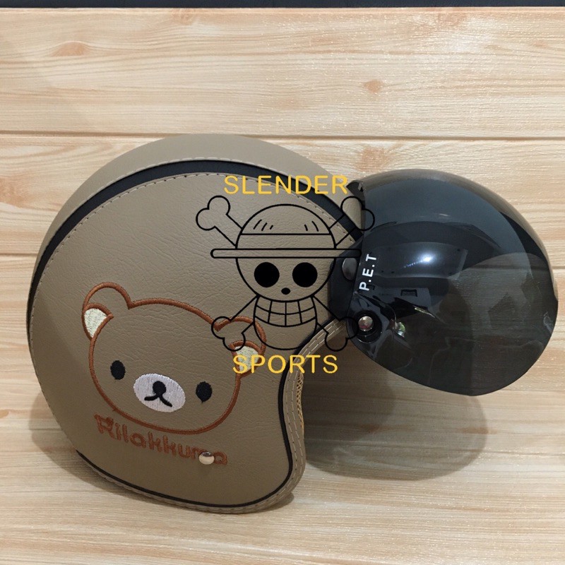 HELM BOGO FULL KULIT MOTIF RILAKKUMA ABU ABU