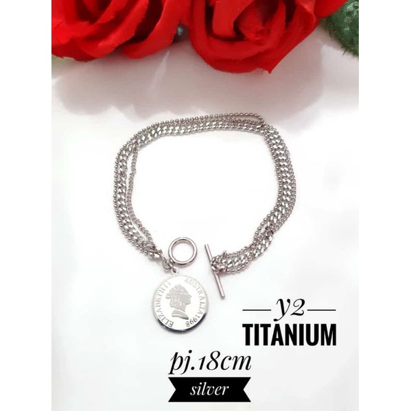 set gold titanium gelang serut 750