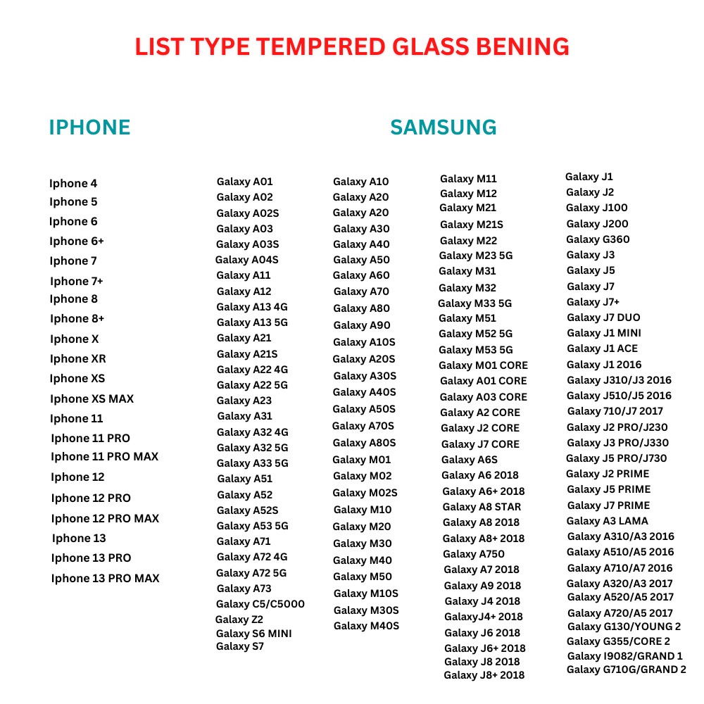 ⚠️[ PROMO ]⚠️ ALL TYPE TEMPERED GLASS BENING XIAOMI / OPPO / VIVO / SAMSUNG / REALME / IPHONE NOPACK