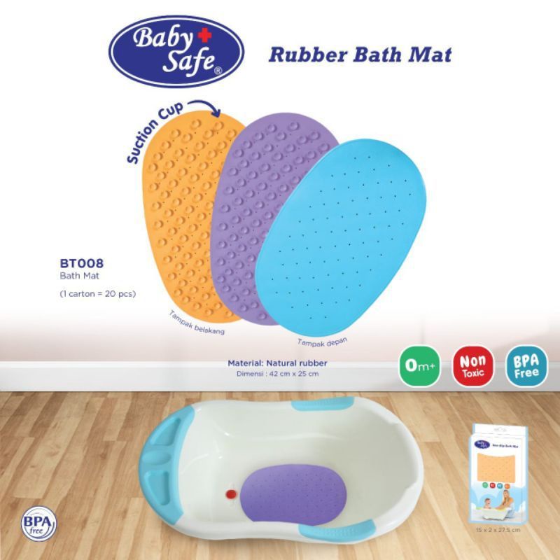 Jual Babysafe Baby Rubber Bath Mat Non Slip Alas Ember Mandi Bayi ...