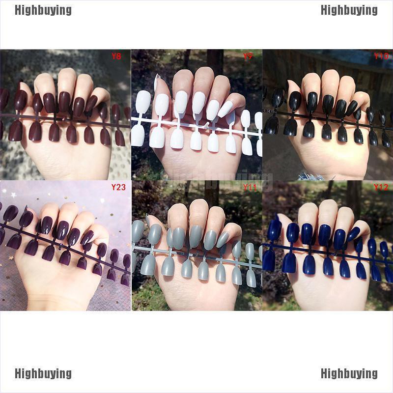 Hbid Glory 24Pcs / Set Kuku Palsu Bahan Akrilik Untuk Nail Art