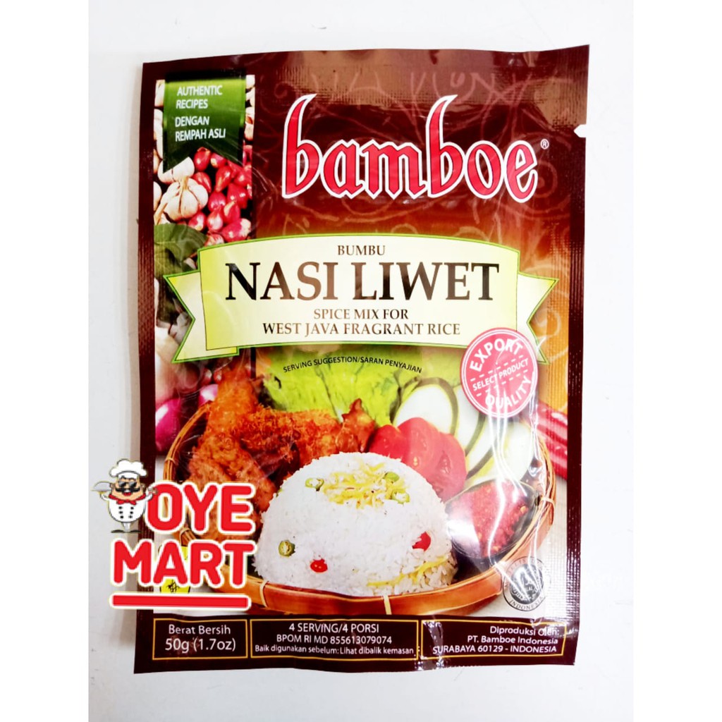 BAMBOE BUMBU NASI LIWET INSTAN 50GR / BUMBU MASAK INSTAN