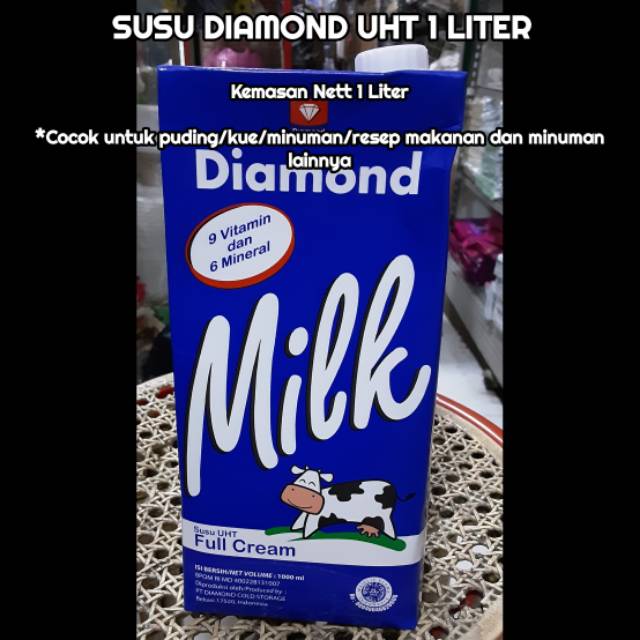 

Susu cair UHT diamond 1 liter milk full cream kue puding minuman latte