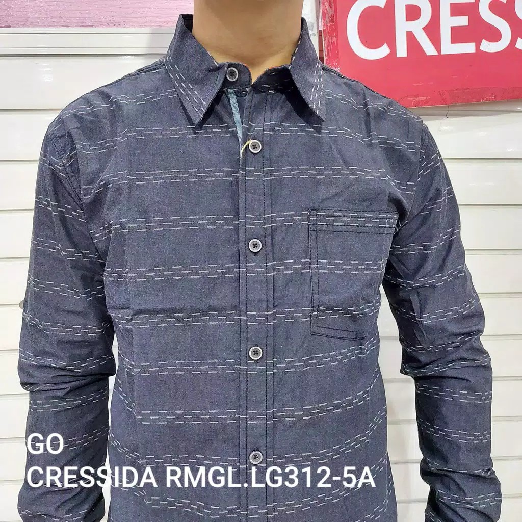 gos CRESSIDA KEMEJA PRIA SLIMFIT Kemeja Casual Kemeja Lengan Panjang